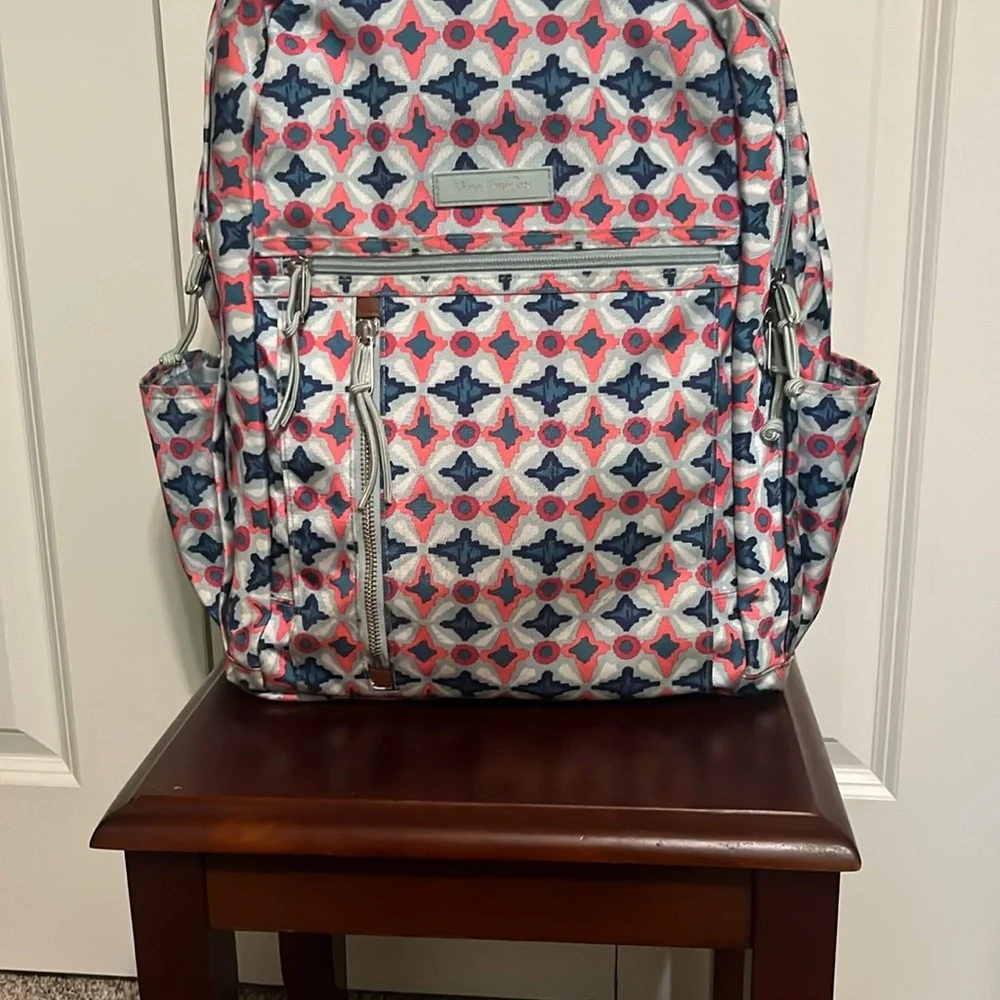 Vera Bradley Lighten Up Study Hall Water Geo Backpack Bag School Weekend Travel